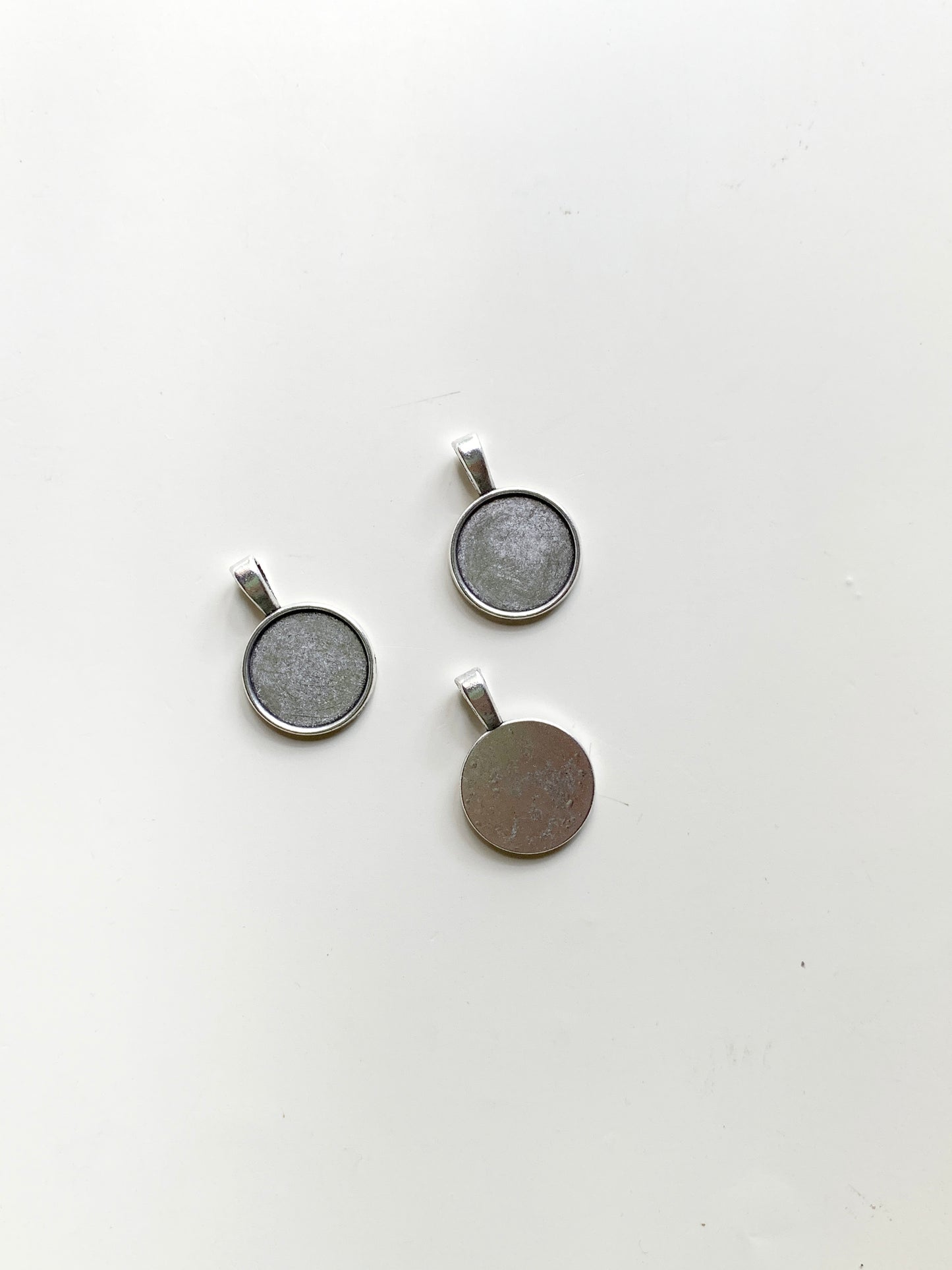 Round Pendant Base - Silver