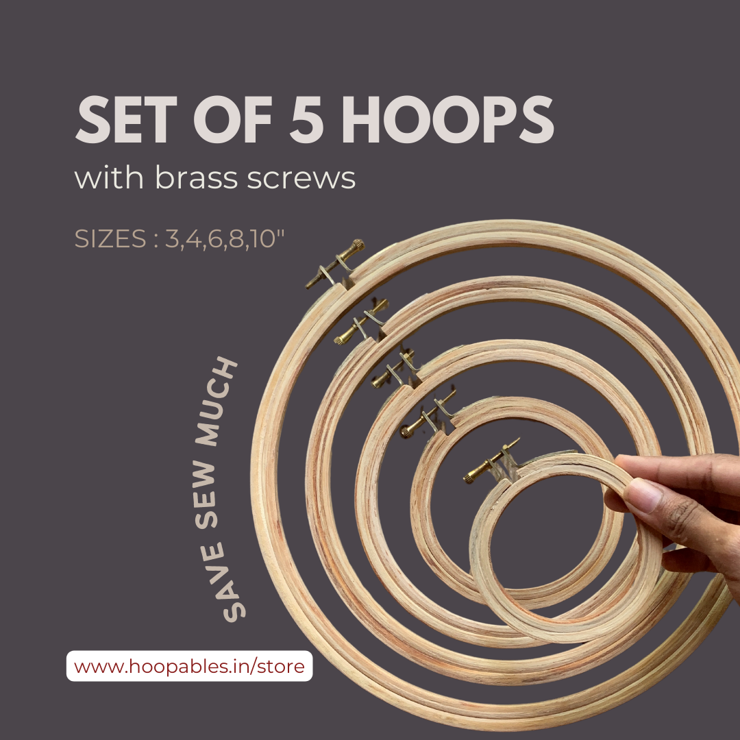 Wooden Hoops (Brass screw) - Set of 5