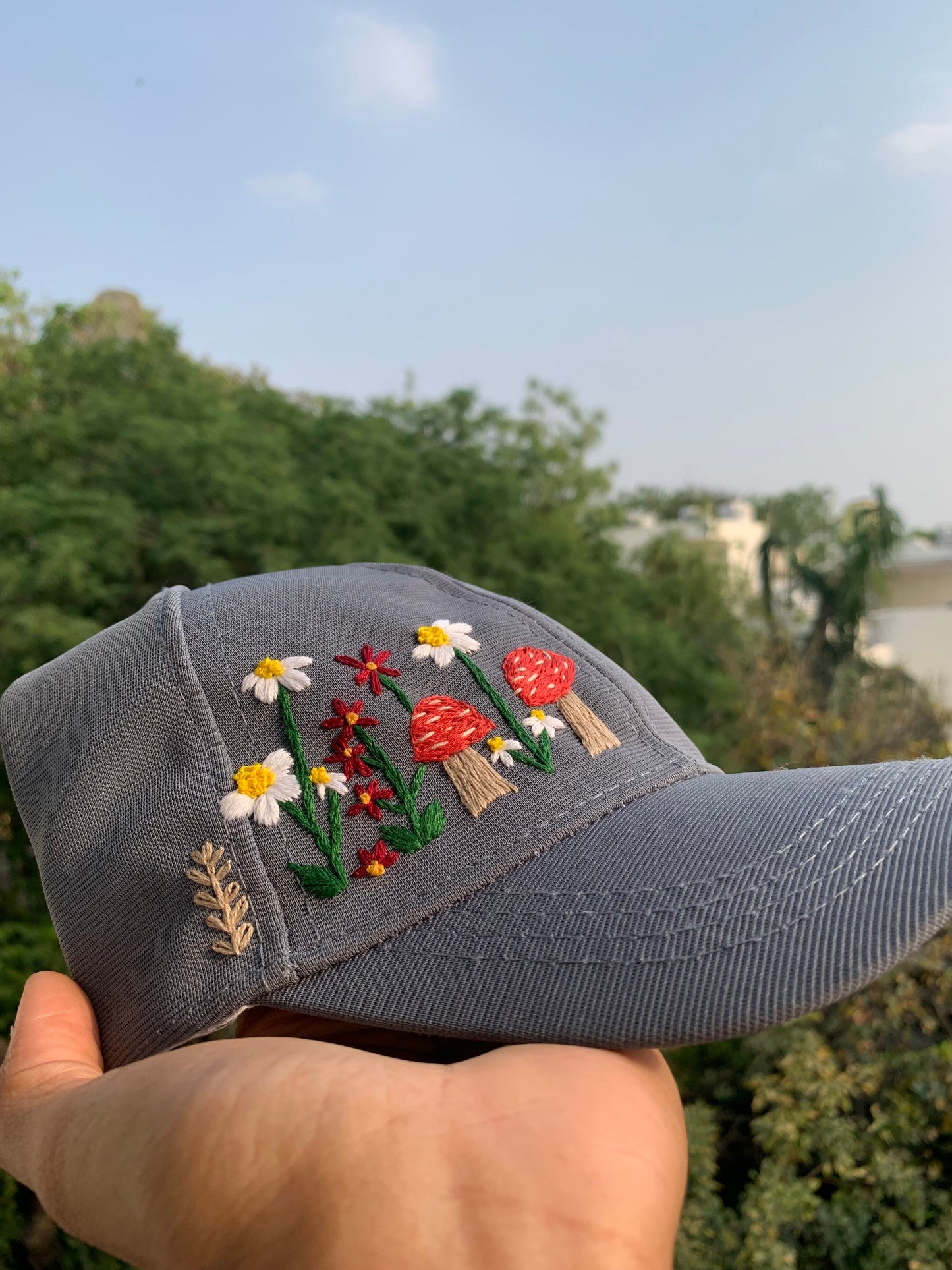 Mushrooms and Flowers Cap