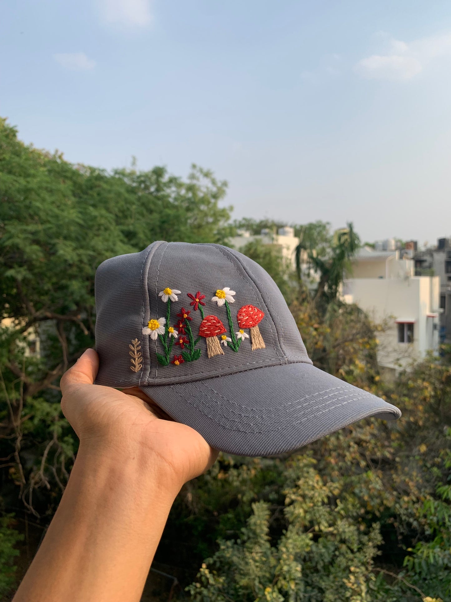 Mushrooms and Flowers Cap