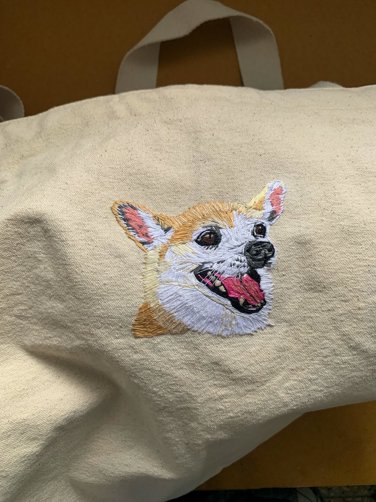 Pet Portrait on Tote Bag (approx 3.5-4”)