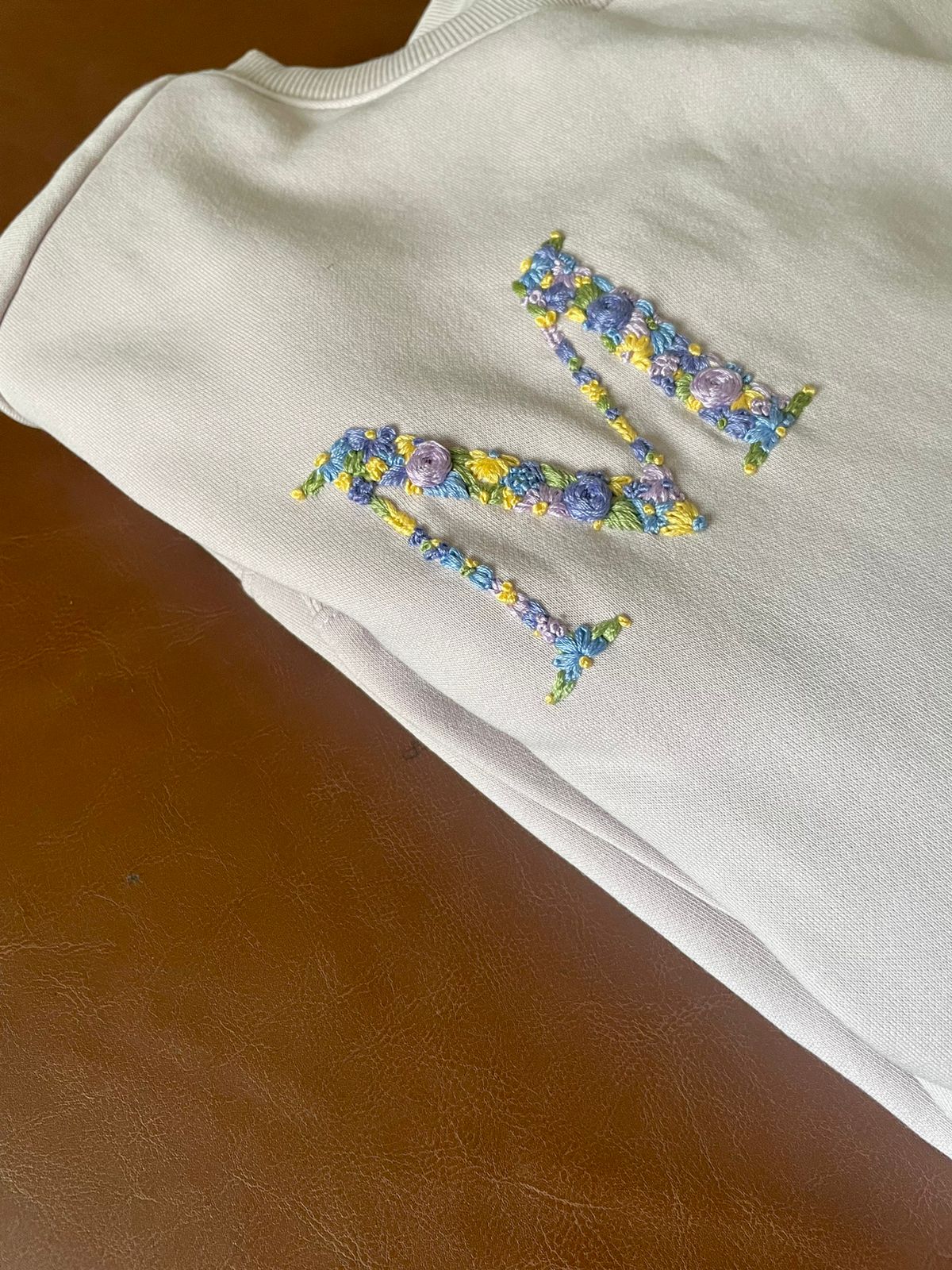 Floral Initial(s) on Sweatshirt/Hoodie