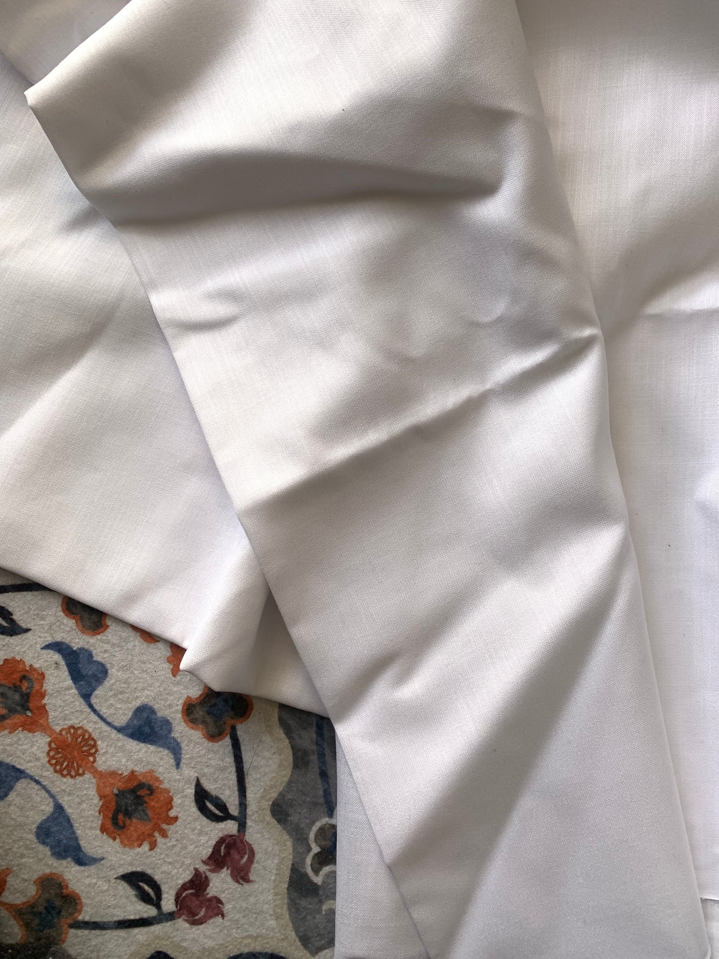 Ruby Silk Fabric - White