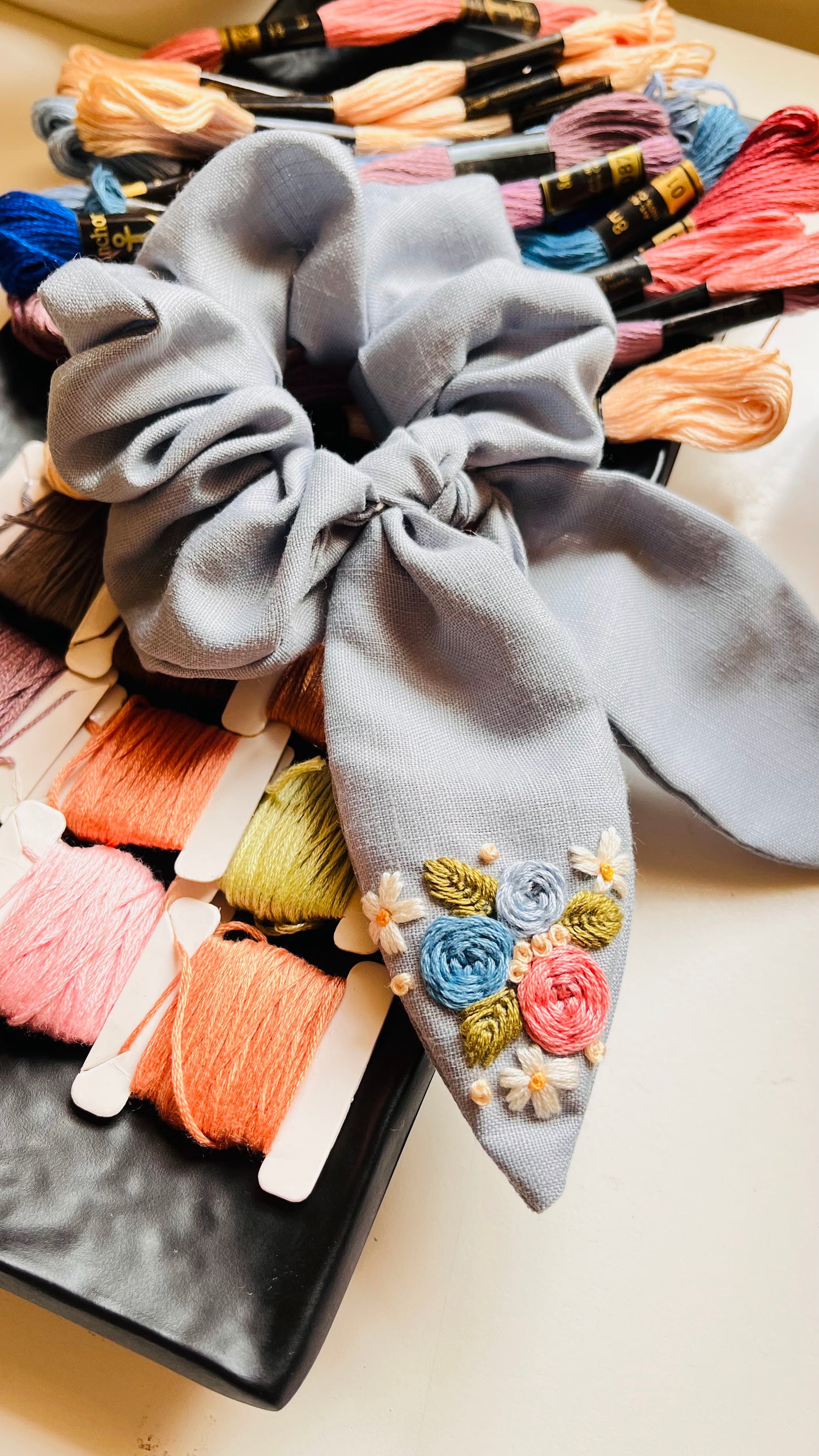 Cinderella Blue bow scrunchie