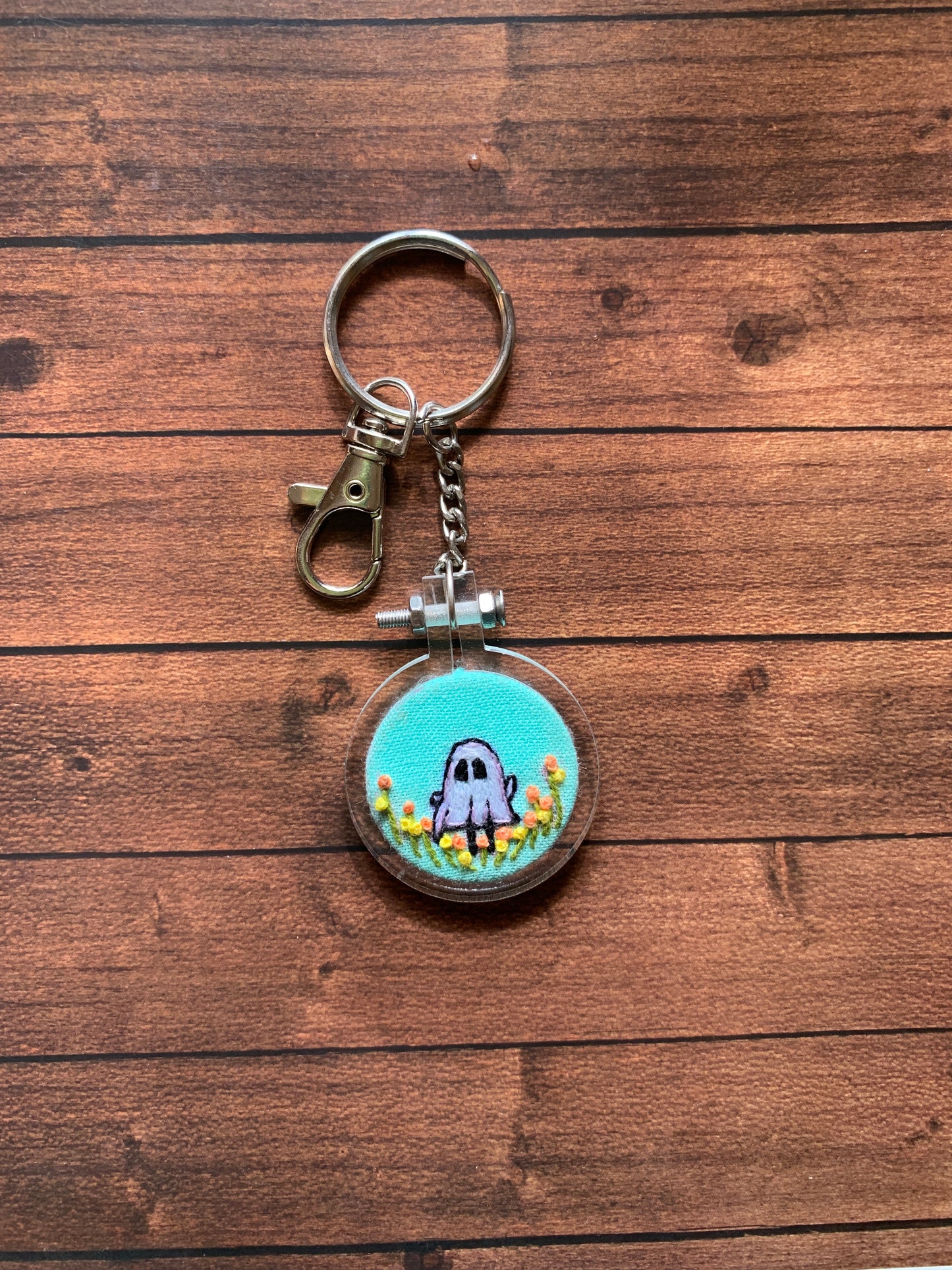 Ghost - 4 cm clear hoop Keychain (Made to order)