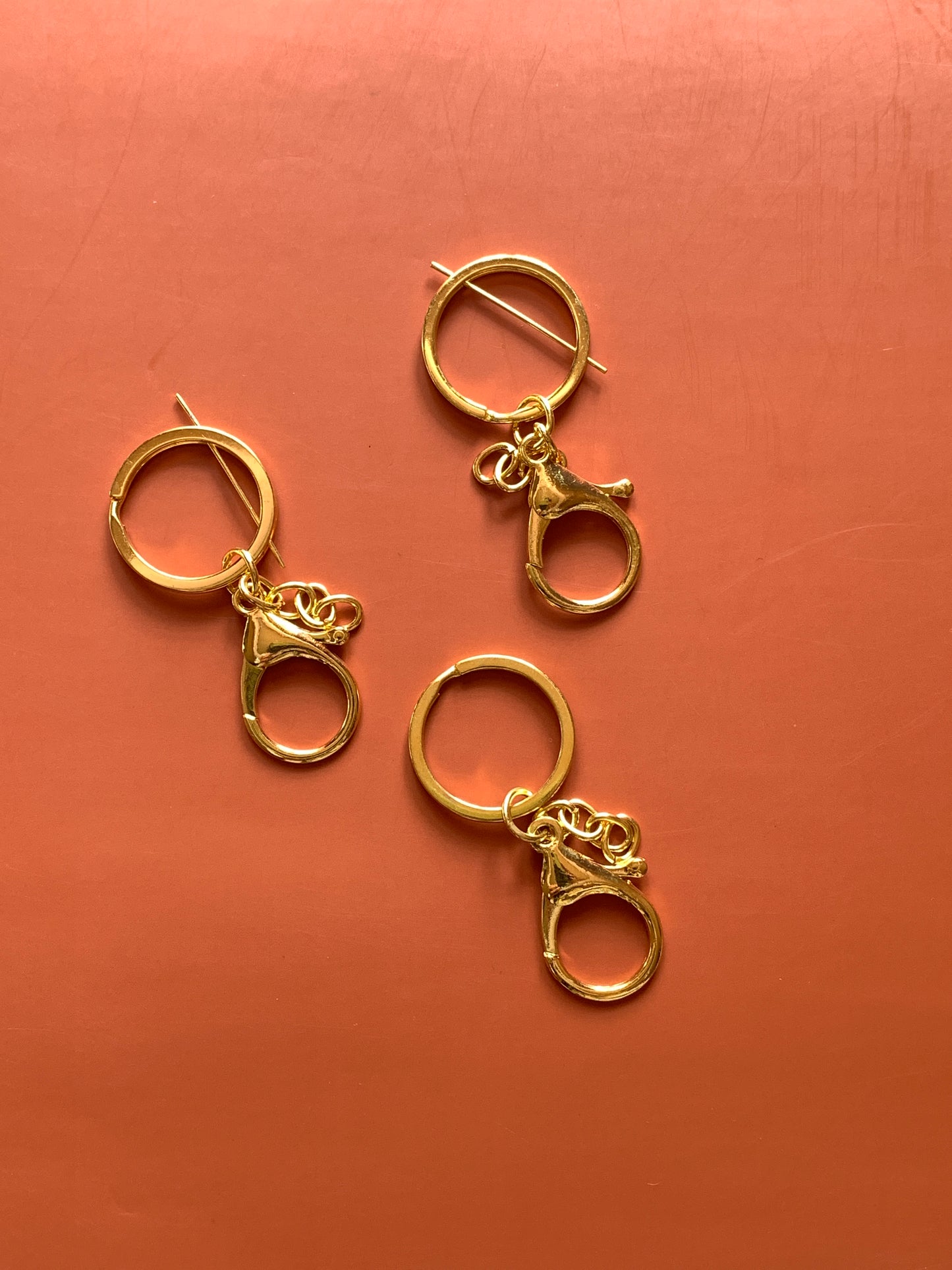 Keyring with Lobster Hook - Gold