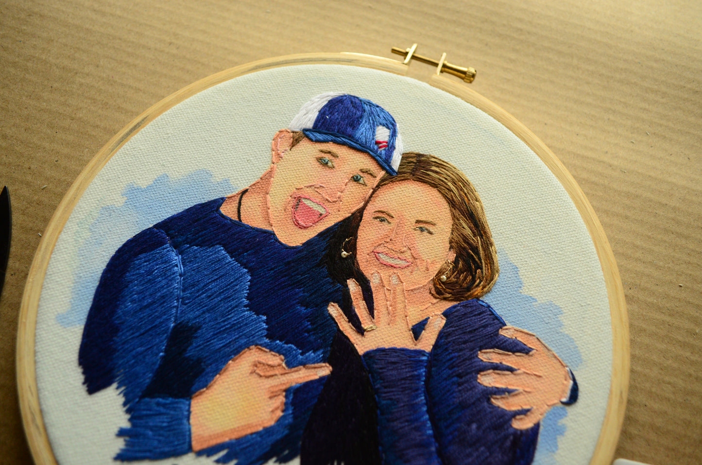 8” Semi Embroidered Portrait