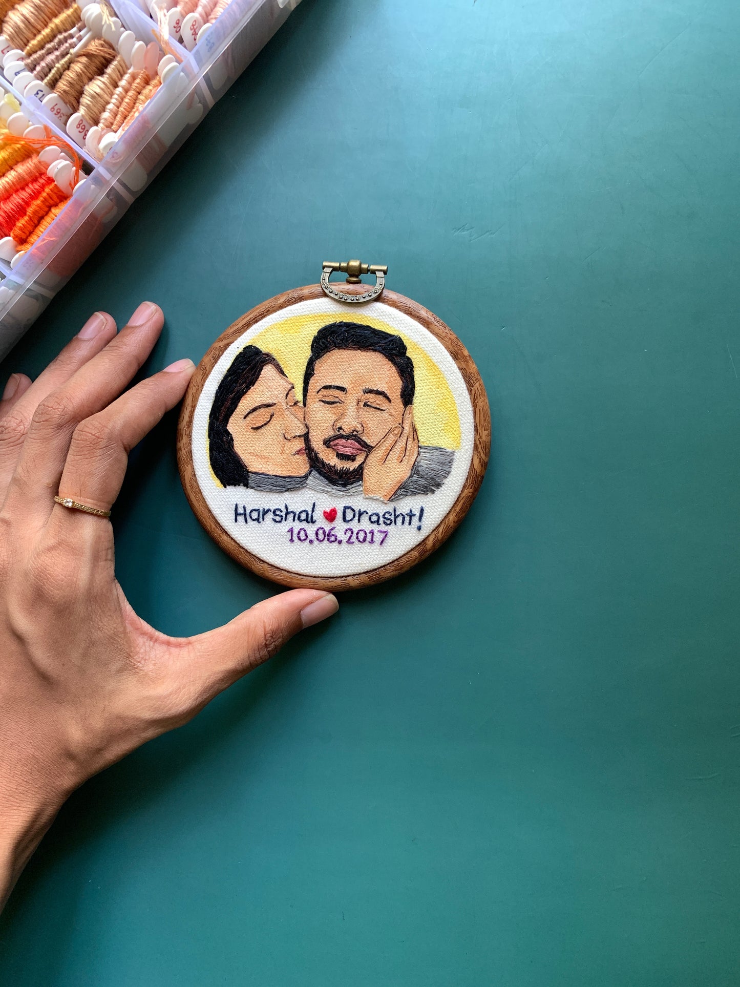 4” Semi Embroidered Portrait
