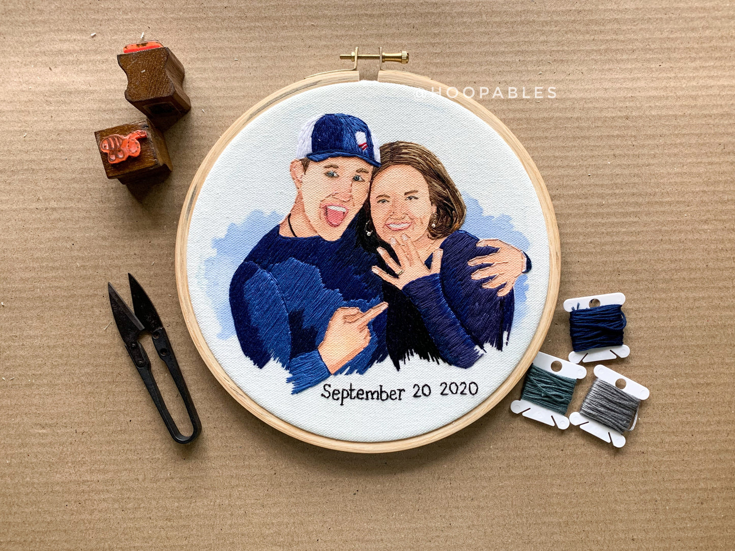 10” Semi Embroidered Portrait