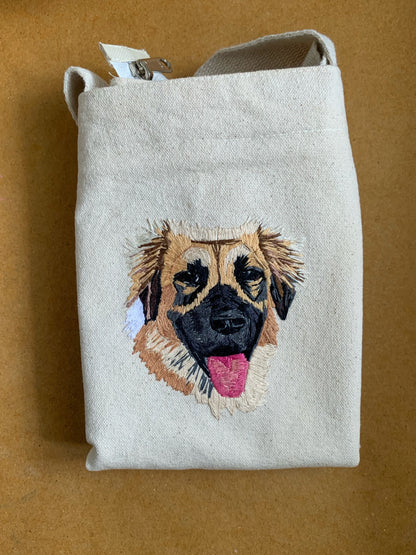 Pet Portrait on Tote Bag  (approx 3.5-4”)
