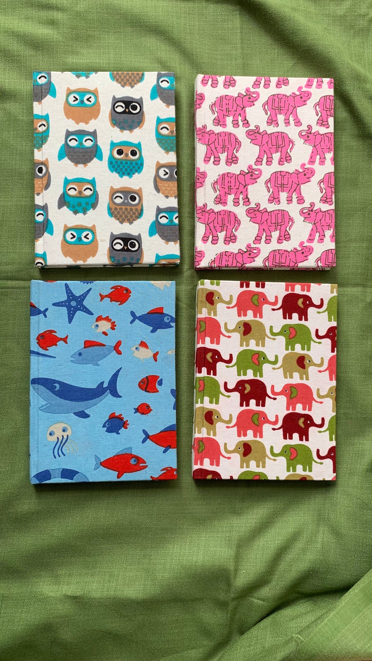 Upcycled fabric-cover Journals - Animal Print (5x7”)