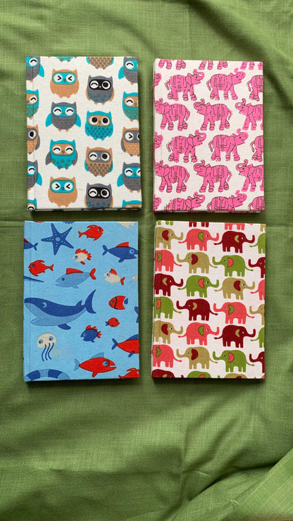 Upcycled fabric-cover Journals - Animal Print (5x7”)