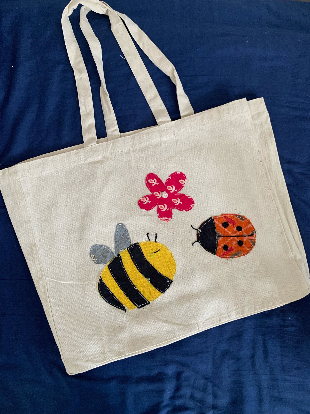 Bee and Ladybug Totebag  (15 x 18 x 5”)