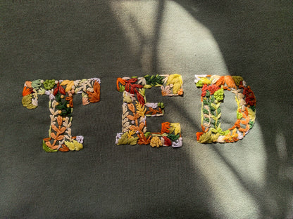 Floral Initial(s) on Sweatshirt/Hoodie