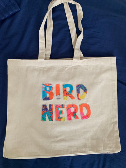 Bird Nerd Totebag  (15 x 18 x 5”)