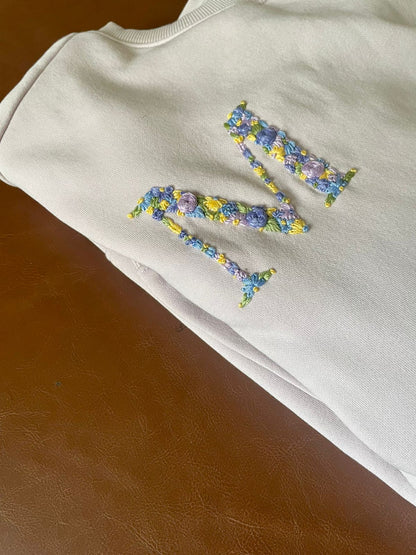 Floral Initial(s) on Sweatshirt/Hoodie