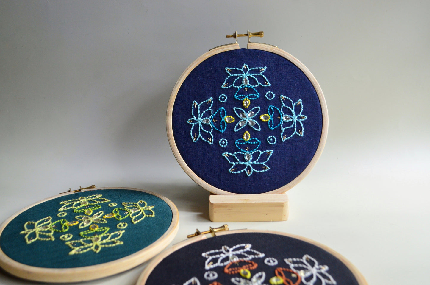 Padma Kolam - 6” (Navy Blue)