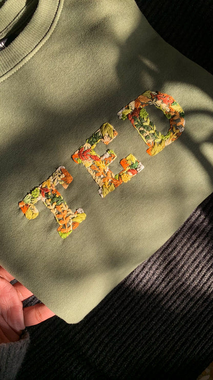 Floral Initial(s) on Sweatshirt/Hoodie