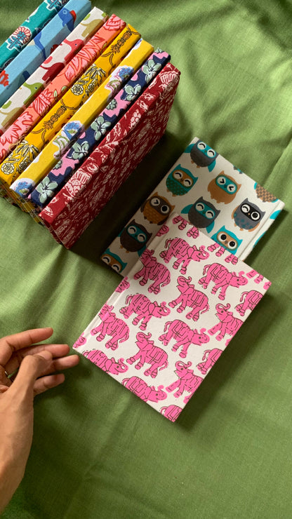 Upcycled fabric-cover Journals - Animal Print (5x7”)