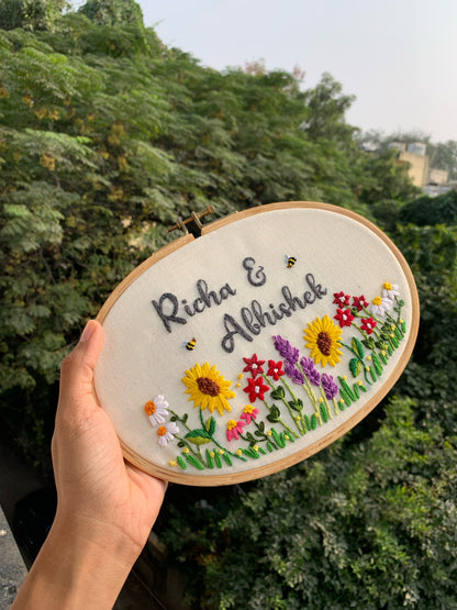 8” Floral Name Plate