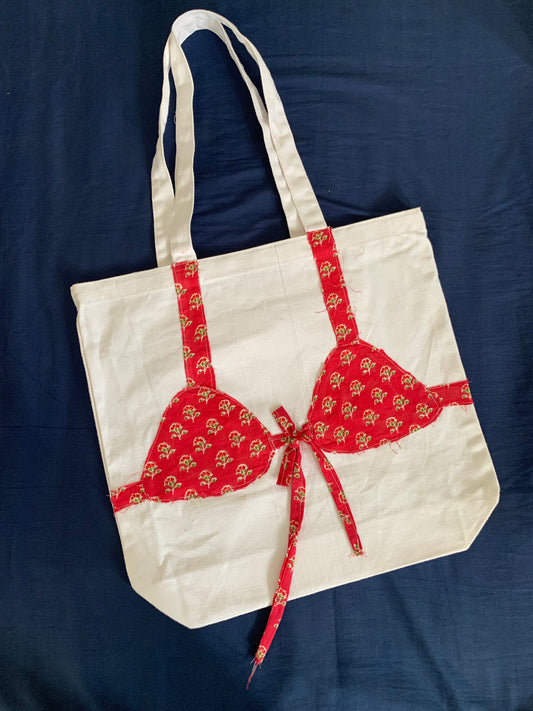 Pink Bikini Totebag (14x15x4”)