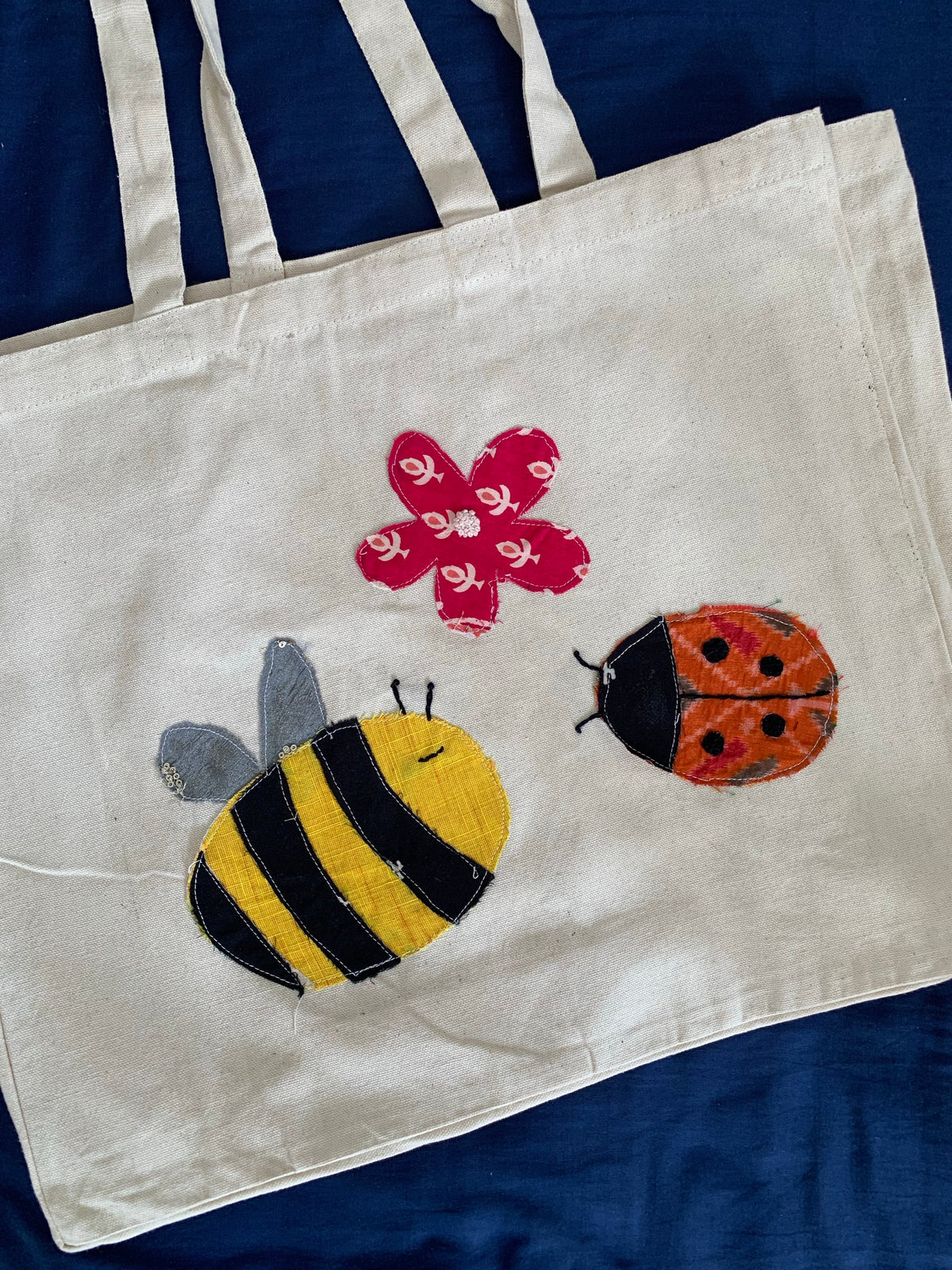 Bee and Ladybug Totebag  (15 x 18 x 5”)