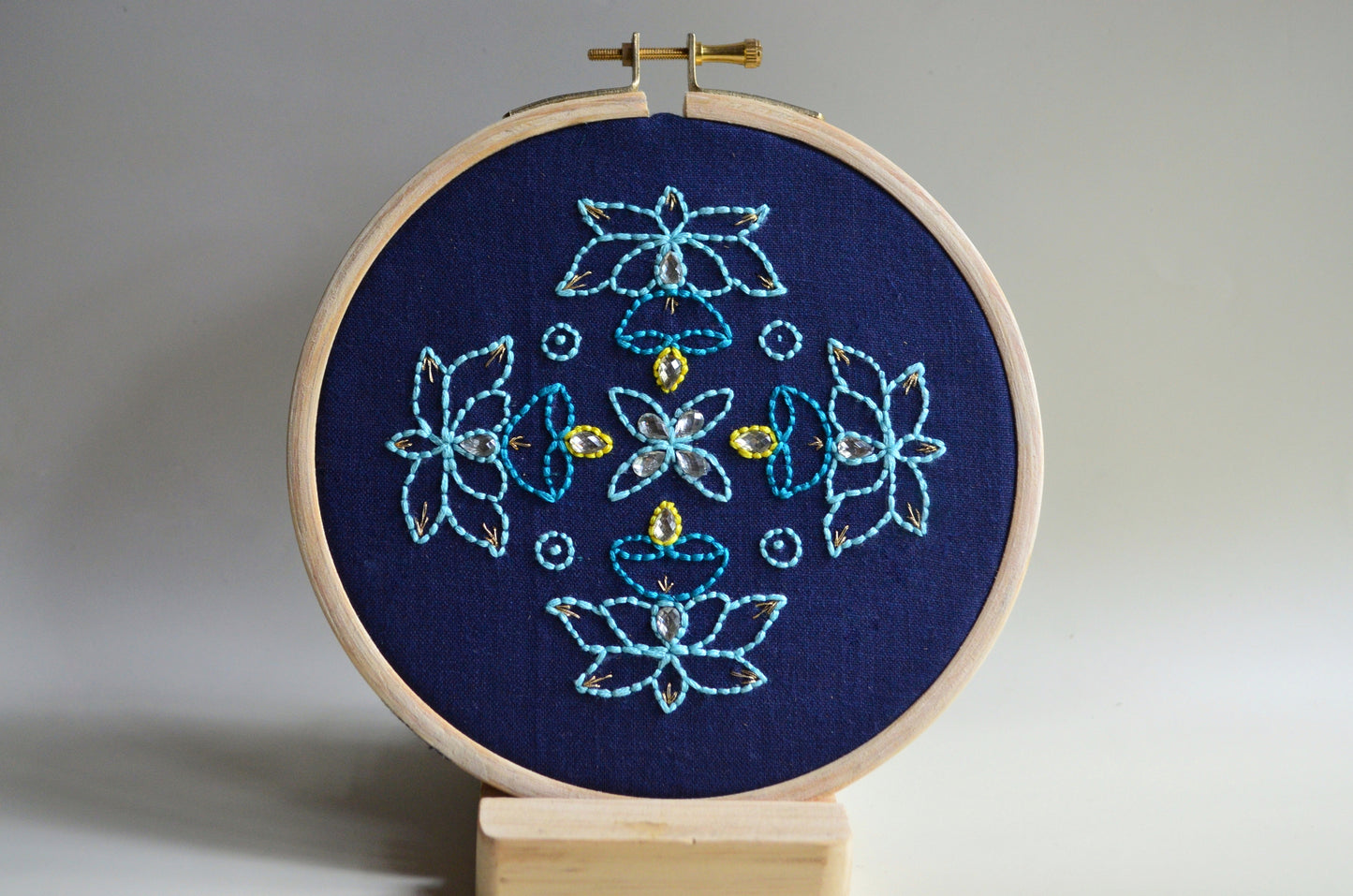 Padma Kolam - 6” (Navy Blue)