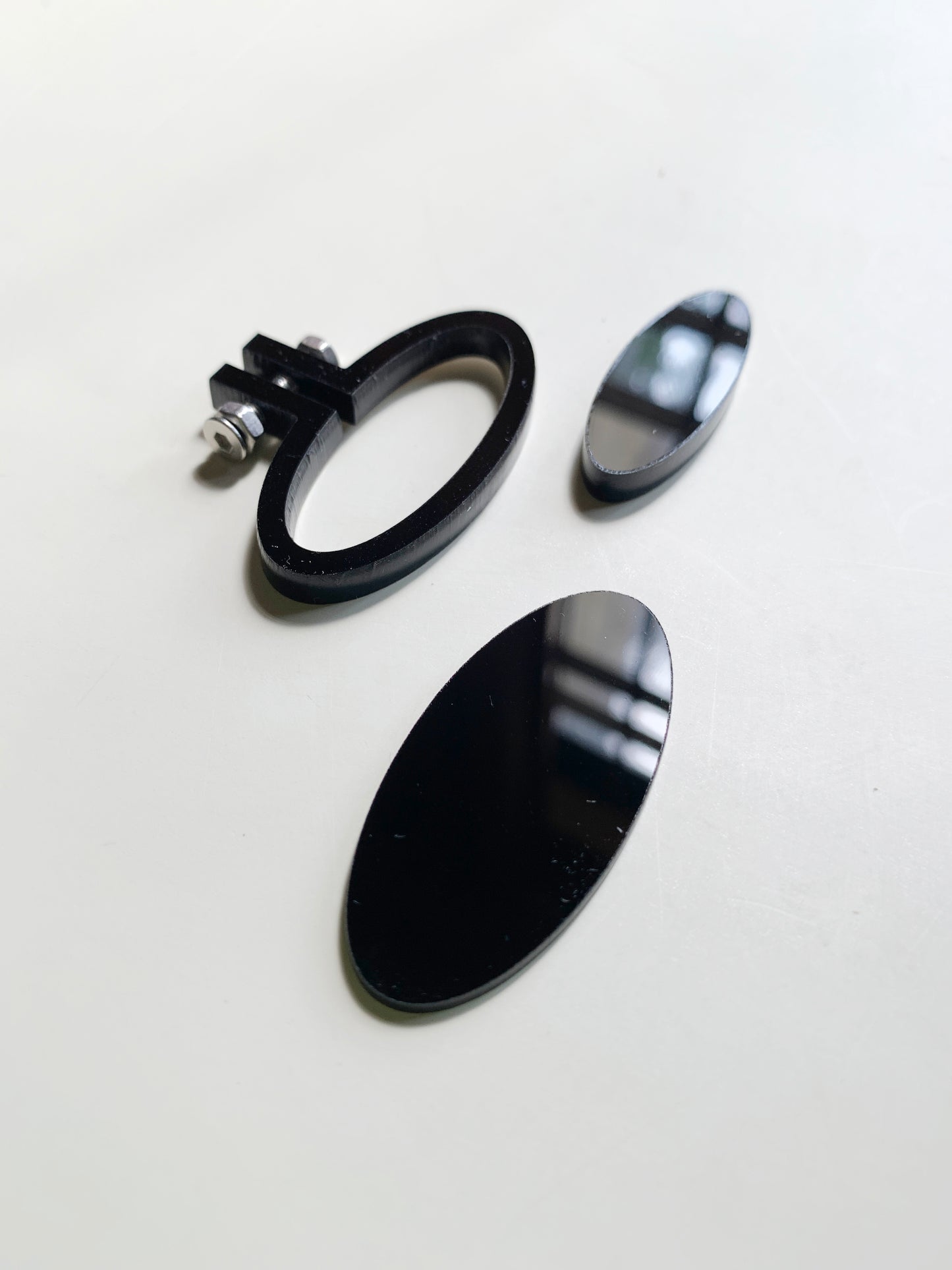 Black Acrylic Horizontal Oval Mini Hoop 4.5x 2.5 cm