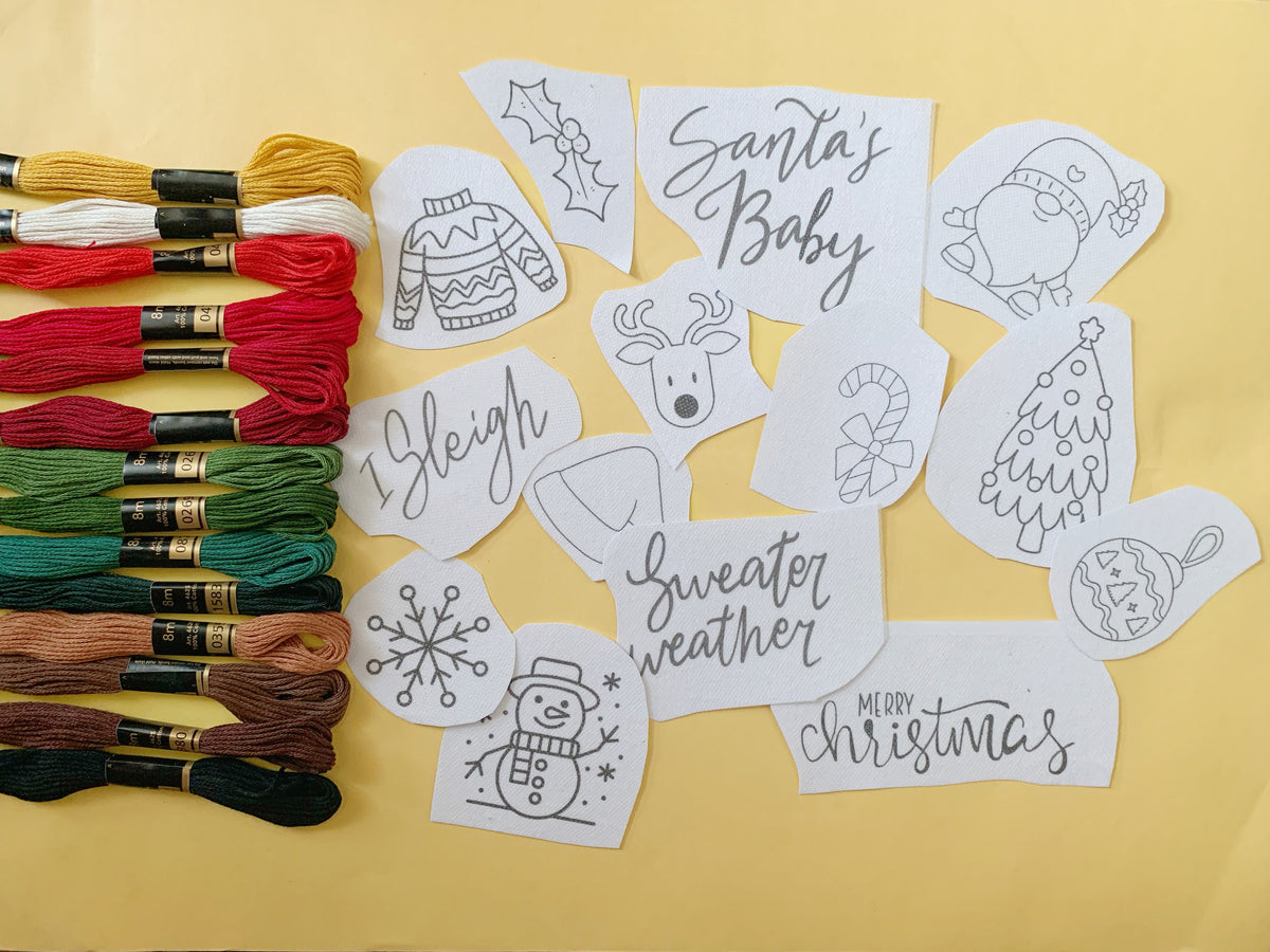 Christmas Stick & Stitch + Floss Bundle