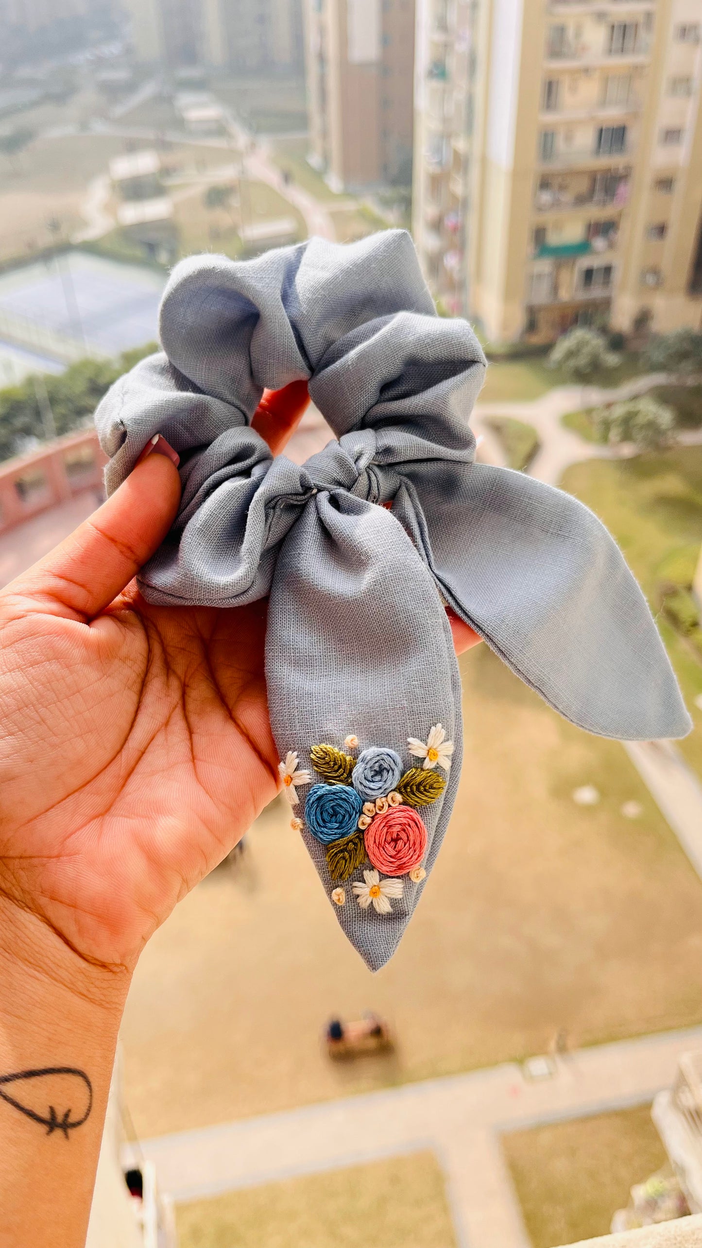 Cinderella Blue bow scrunchie