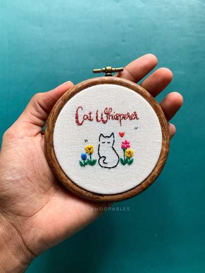 Cat Whisperer - 3” hoop (preorder)