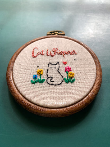 Cat Whisperer - 3” hoop (preorder)
