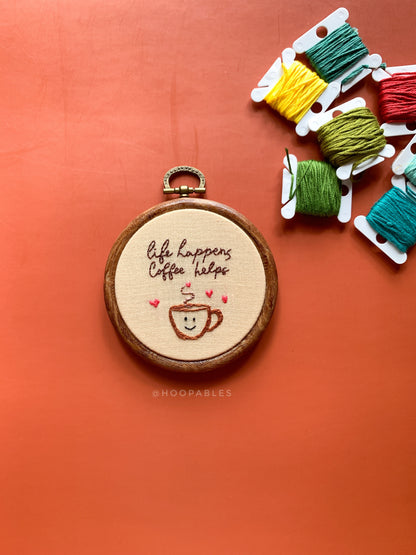 Coffee helps - 3” hoop