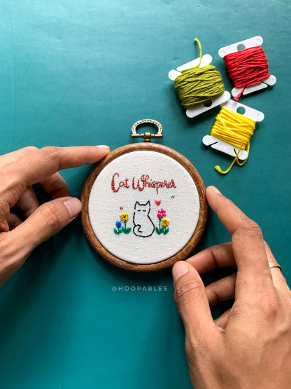 Cat Whisperer - 3” hoop (preorder)