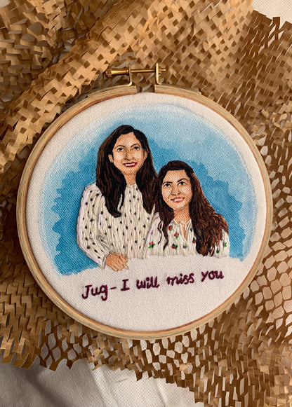 6” Semi Embroidered Portrait