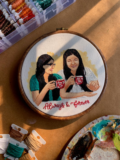 6” Semi Embroidered Portrait