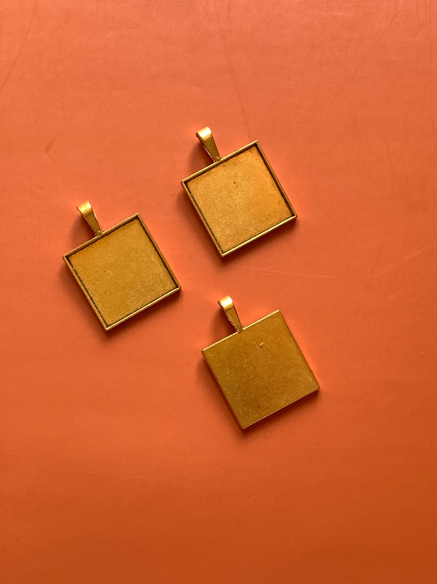 Square Pendant Base - Gold
