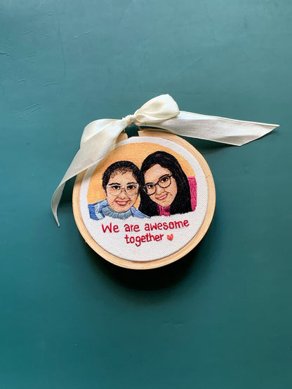 4” Semi Embroidered Portrait