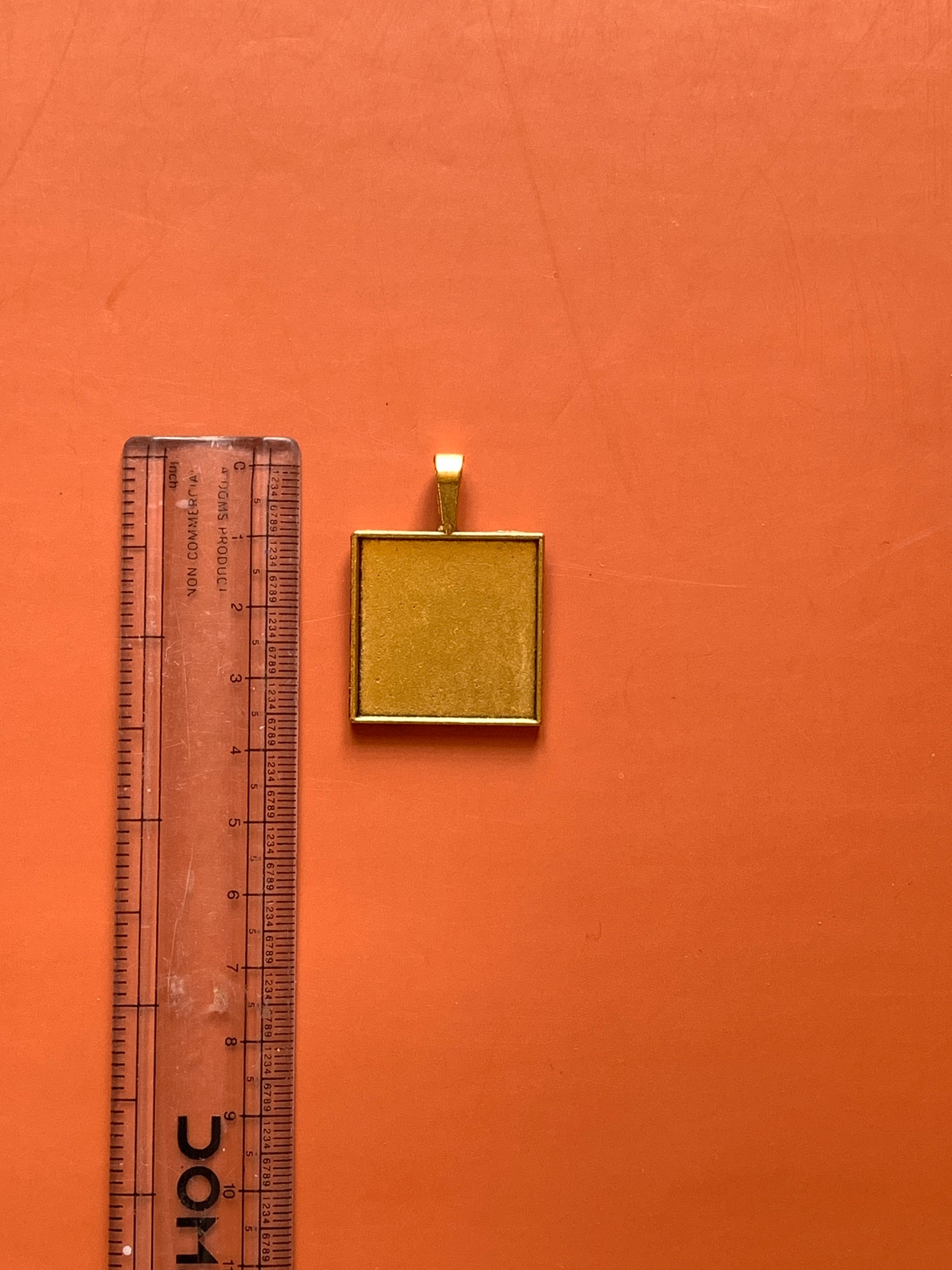 Square Pendant Base - Gold