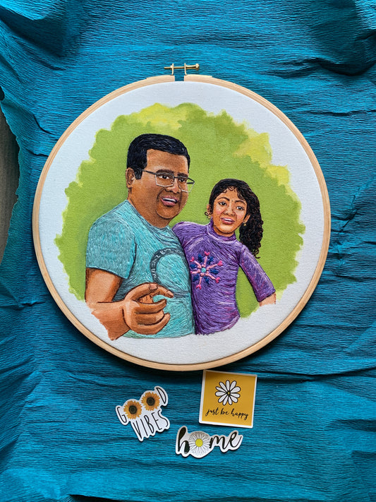 12” Semi Embroidered Portrait