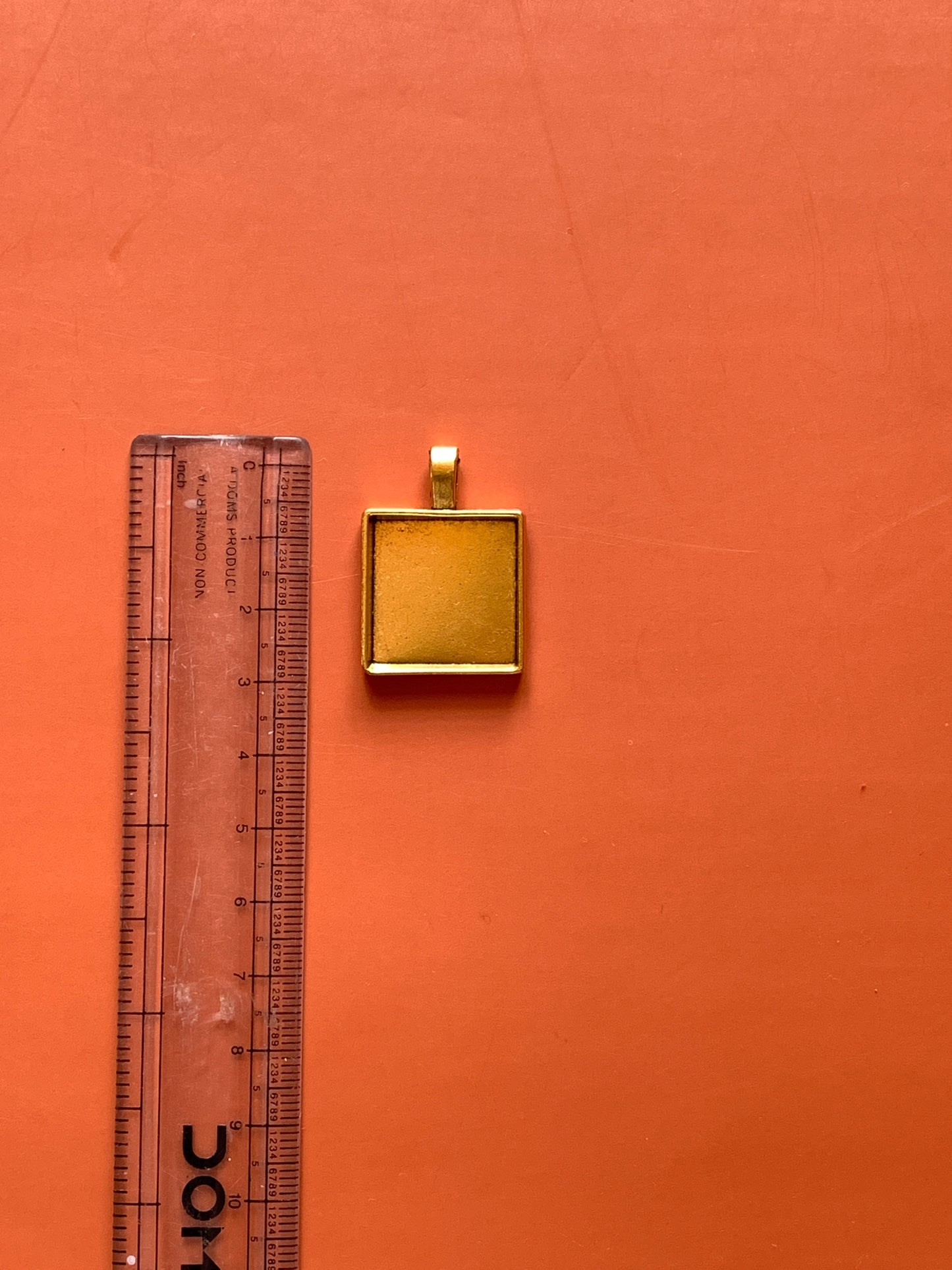 Square Pendant Base - Gold