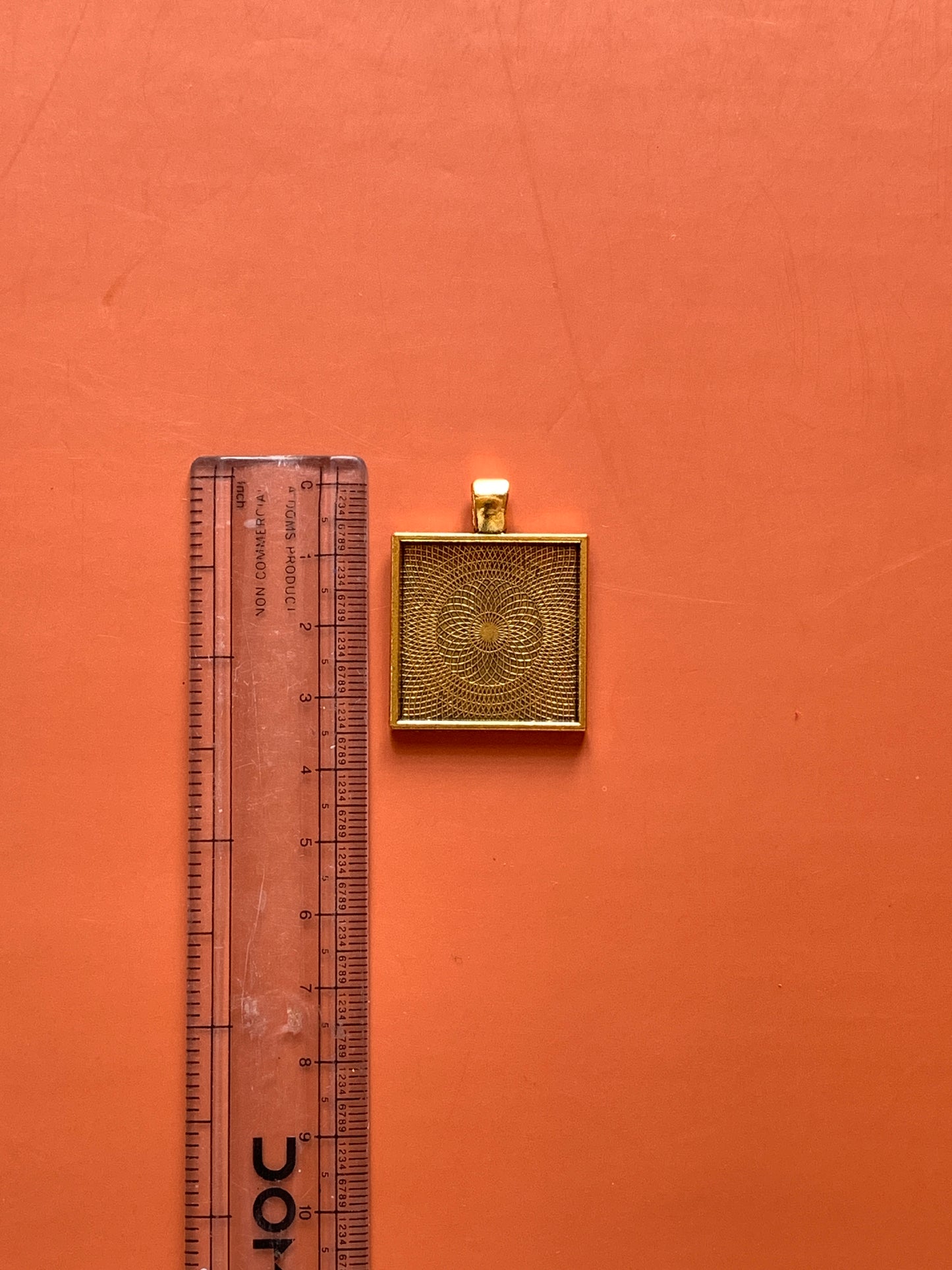 Square Pendant Base - Gold