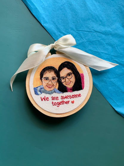 4” Semi Embroidered Portrait
