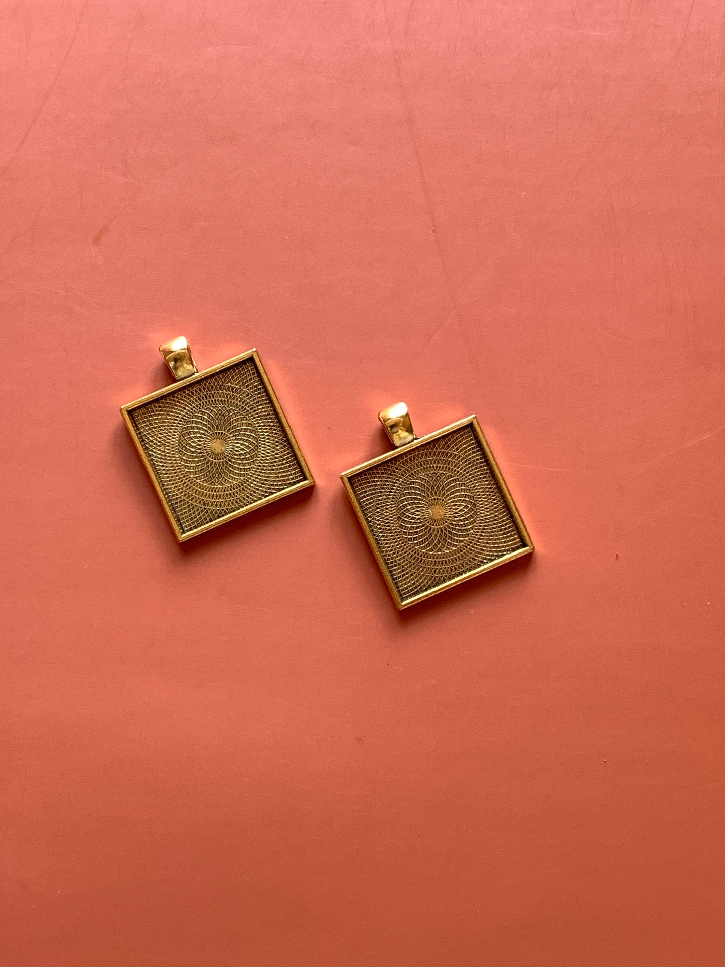 Square Pendant Base - Gold