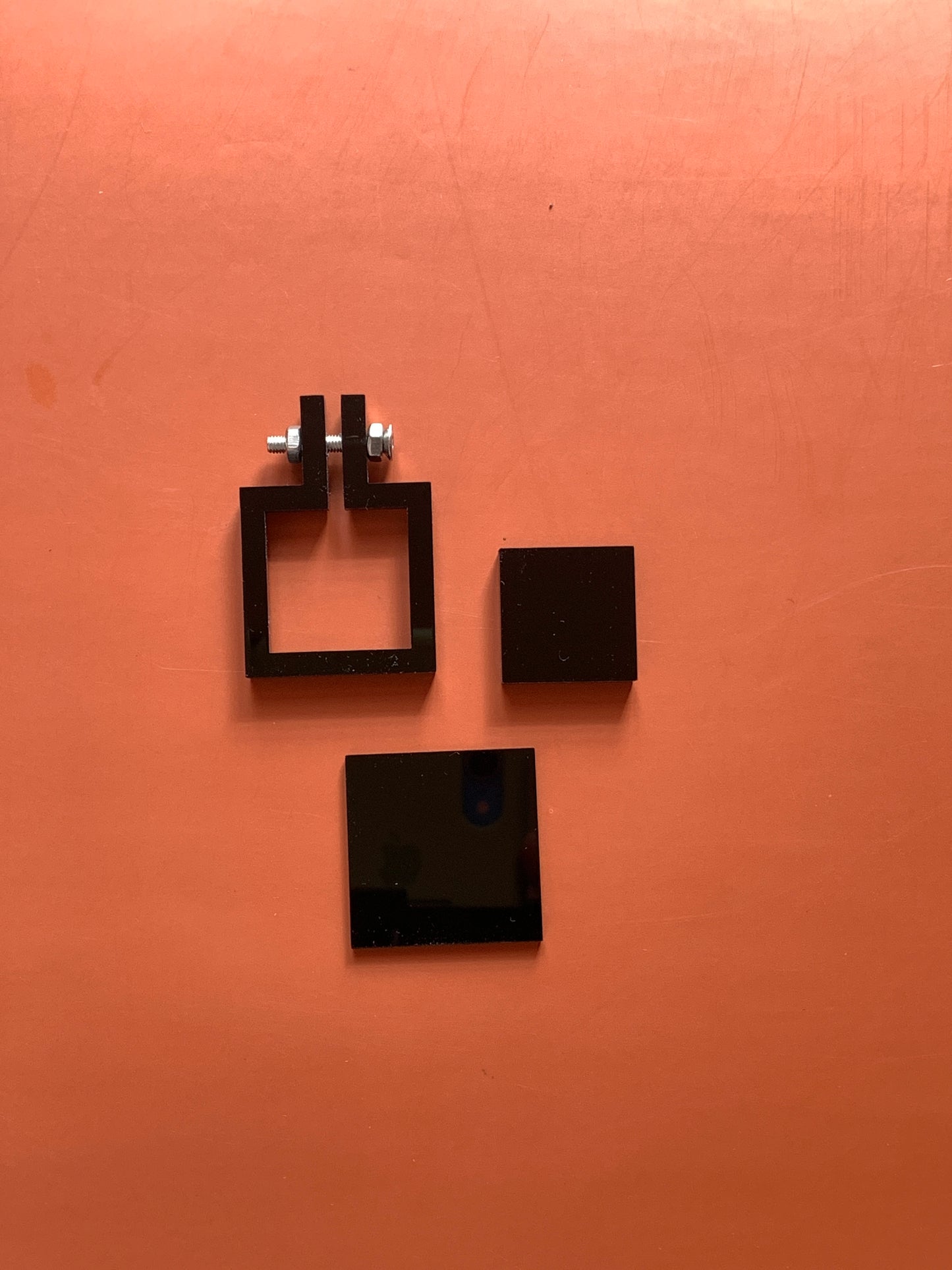 Black Acrylic Square Mini Hoop - 3 cm
