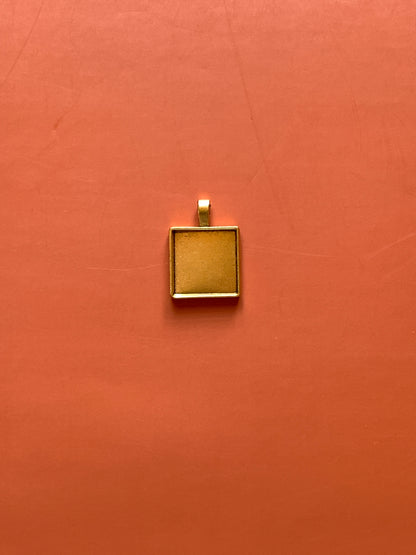 Square Pendant Base - Gold