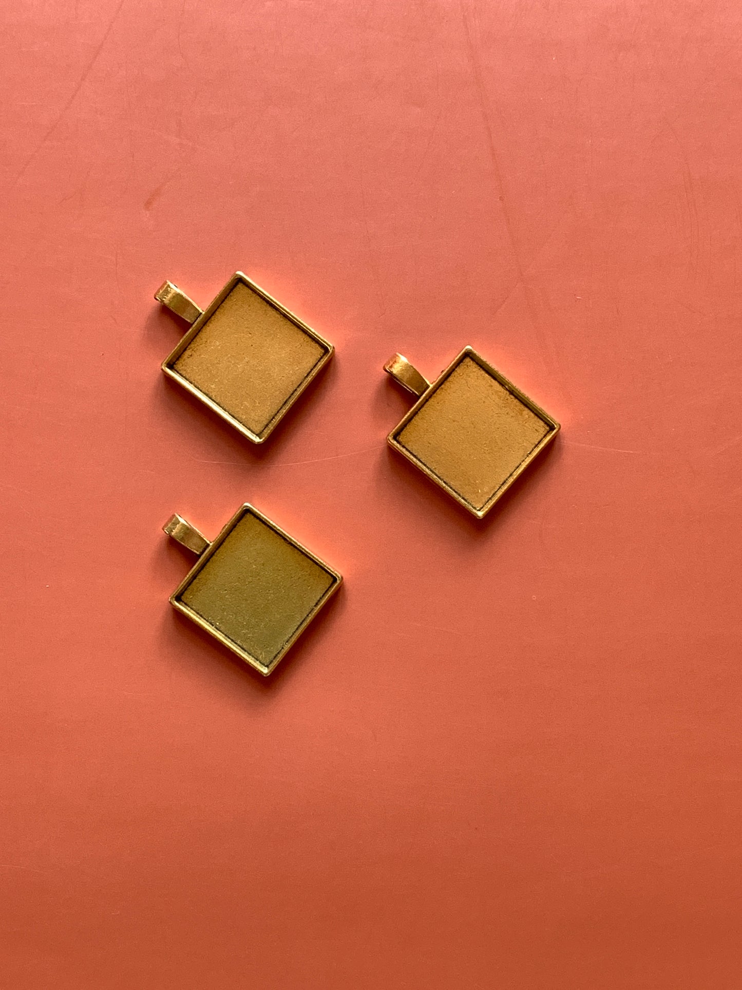 Square Pendant Base - Gold