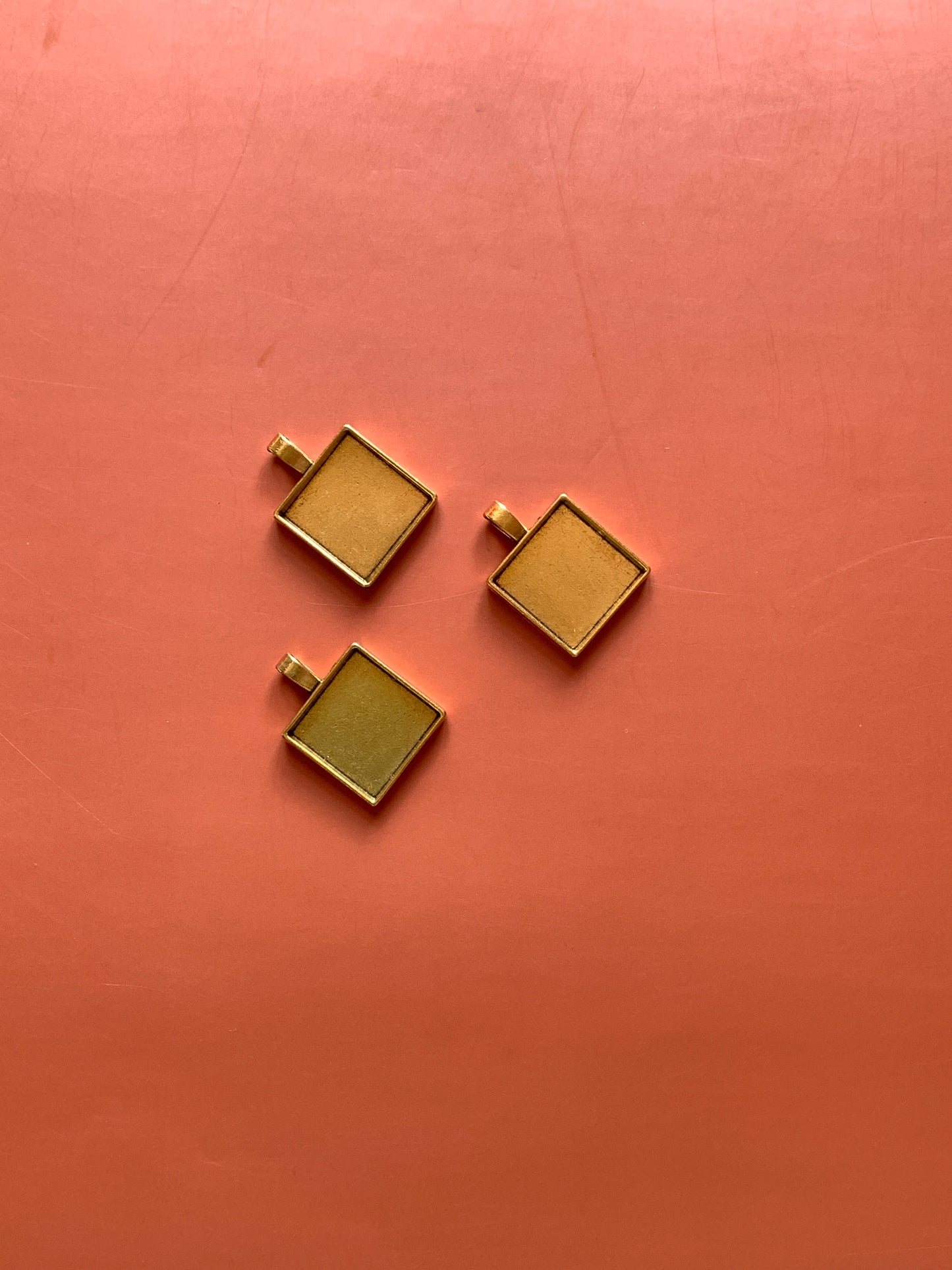 Square Pendant Base - Gold