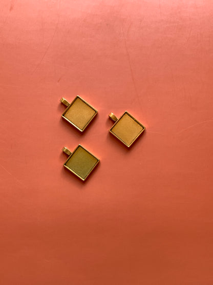 Square Pendant Base - Gold
