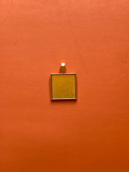 Square Pendant Base - Gold